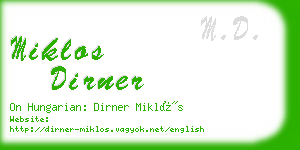 miklos dirner business card